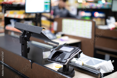 Canvastavla Cashier's desk in supermarket shop