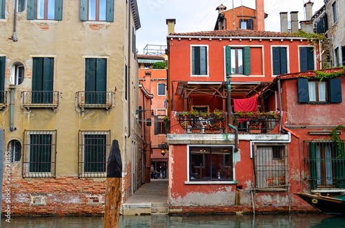 view of typical Venetian buildings with narrow streets