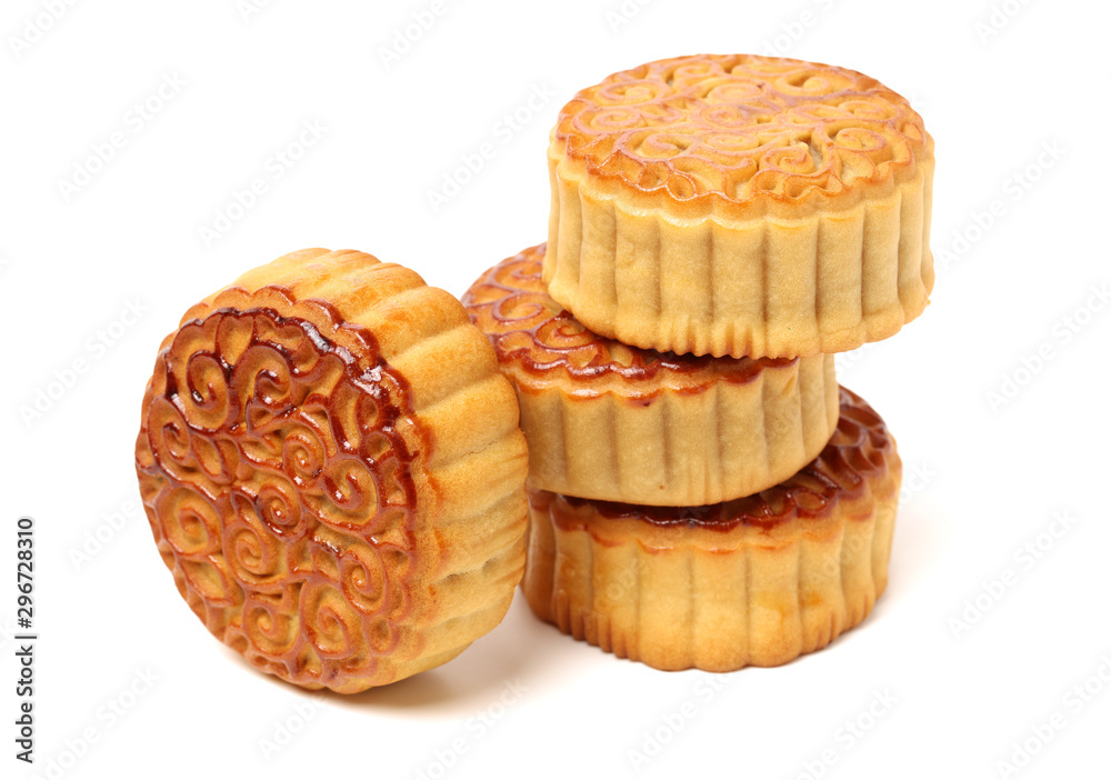 Mid-Autumn Festival moon cake on white background Mid-Autumn Festival moon cake on white background