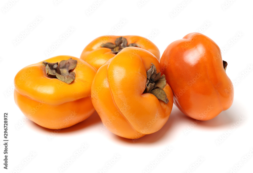 persimmon on a white background persimmon on a white background