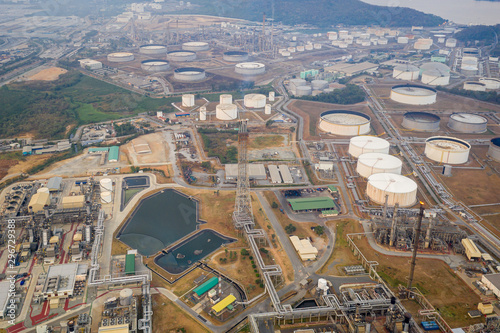 refinery industry factory zone aerial view