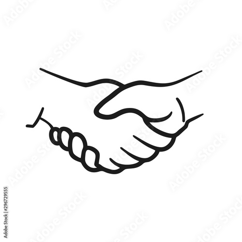 Hand Drawn Handshake icon logo