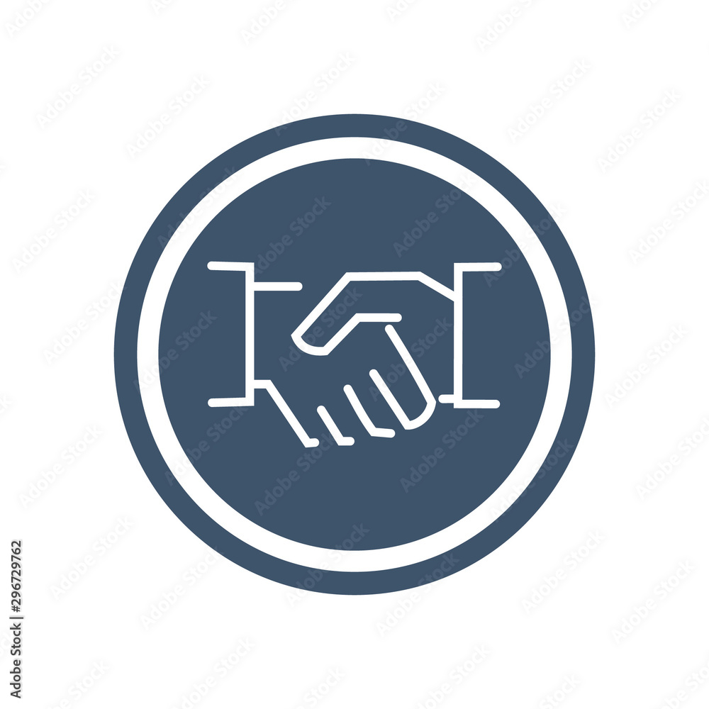 Handshake circle for website an app Handshake circle for website an app