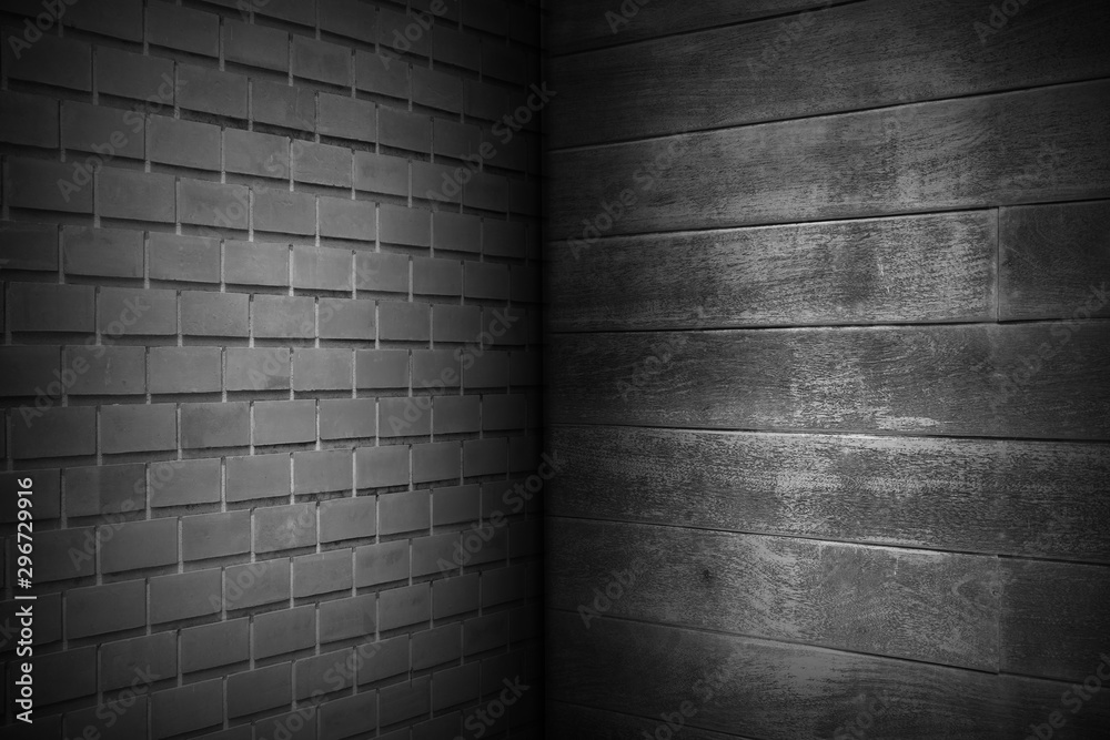 Dark Black Bricks Wall Pattern with Black Wall Wood Texture,Abstract background,Copy space Dark Black Bricks Wall Pattern with Black Wall Wood Texture,Abstract background,Copy space