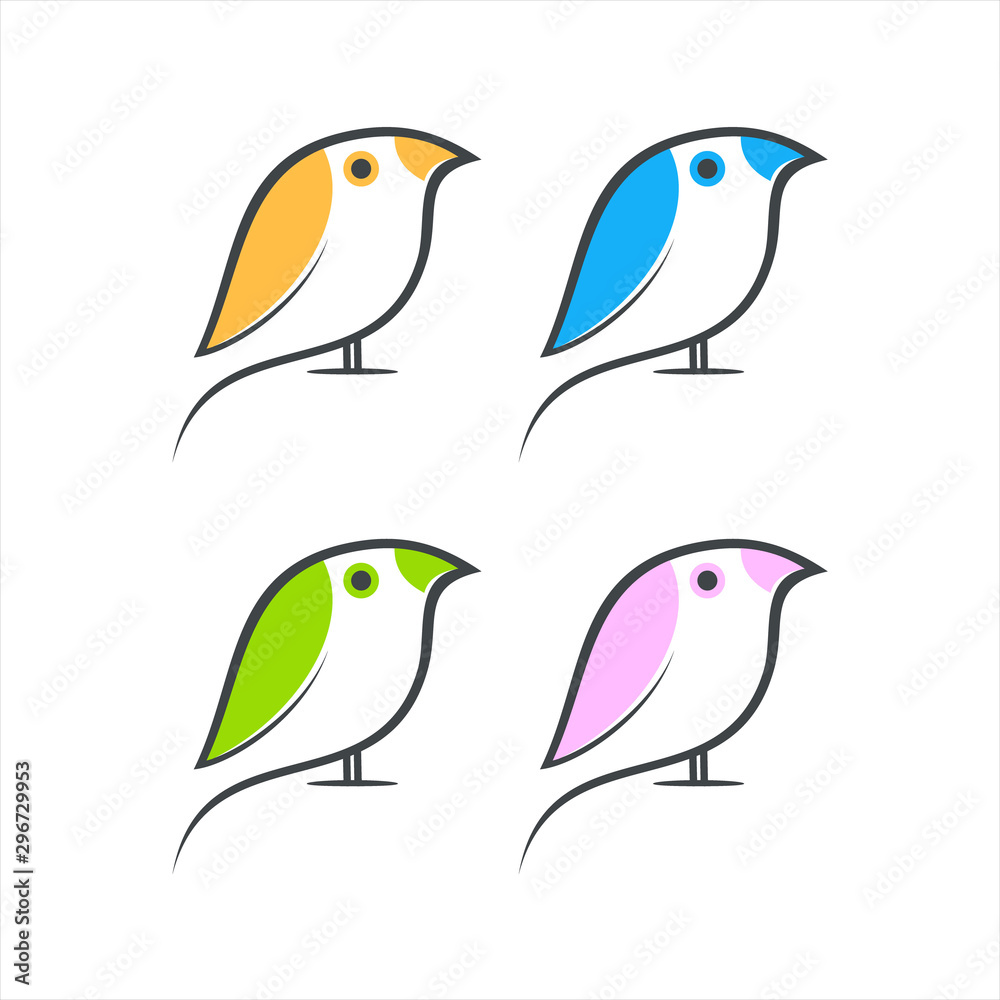 ilustration of beautifull bird logo set ilustration of beautifull bird logo set