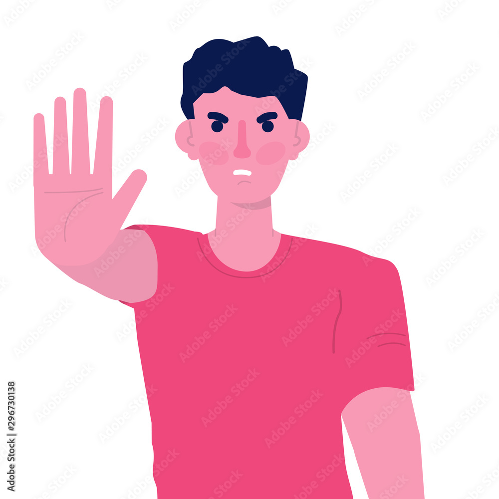 Man showing a negative gesture. Disapprove character concept. Vector illustration. Man showing a negative gesture. Disapprove character concept. Vector illustration.