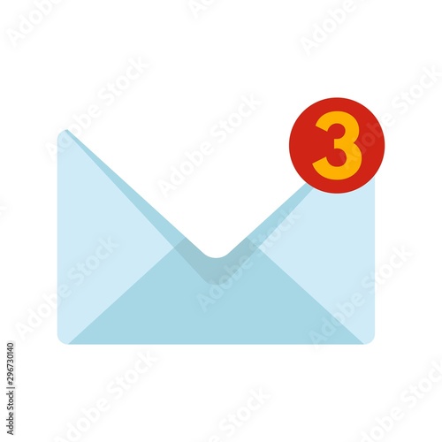 New mail inbox icon. Flat illustration of new mail inbox vector icon for web design