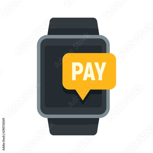 Smartwatch nfc payment icon. Flat illustration of smartwatch nfc payment vector icon for web design