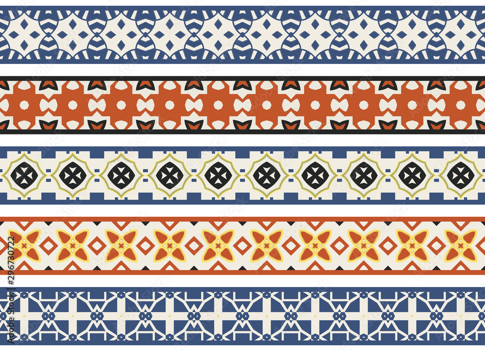 set of seamless borders set of seamless borders