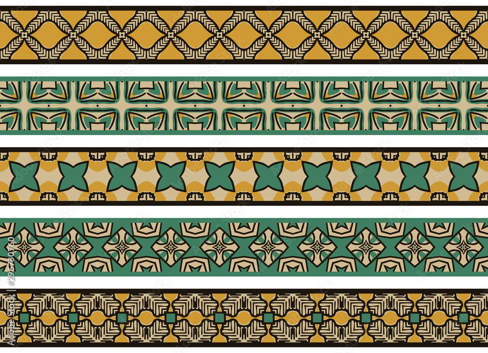 set of seamless borders set of seamless borders
