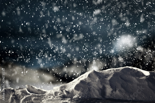 background of snow and christmas time. Free space for your decoration.  © magdal3na