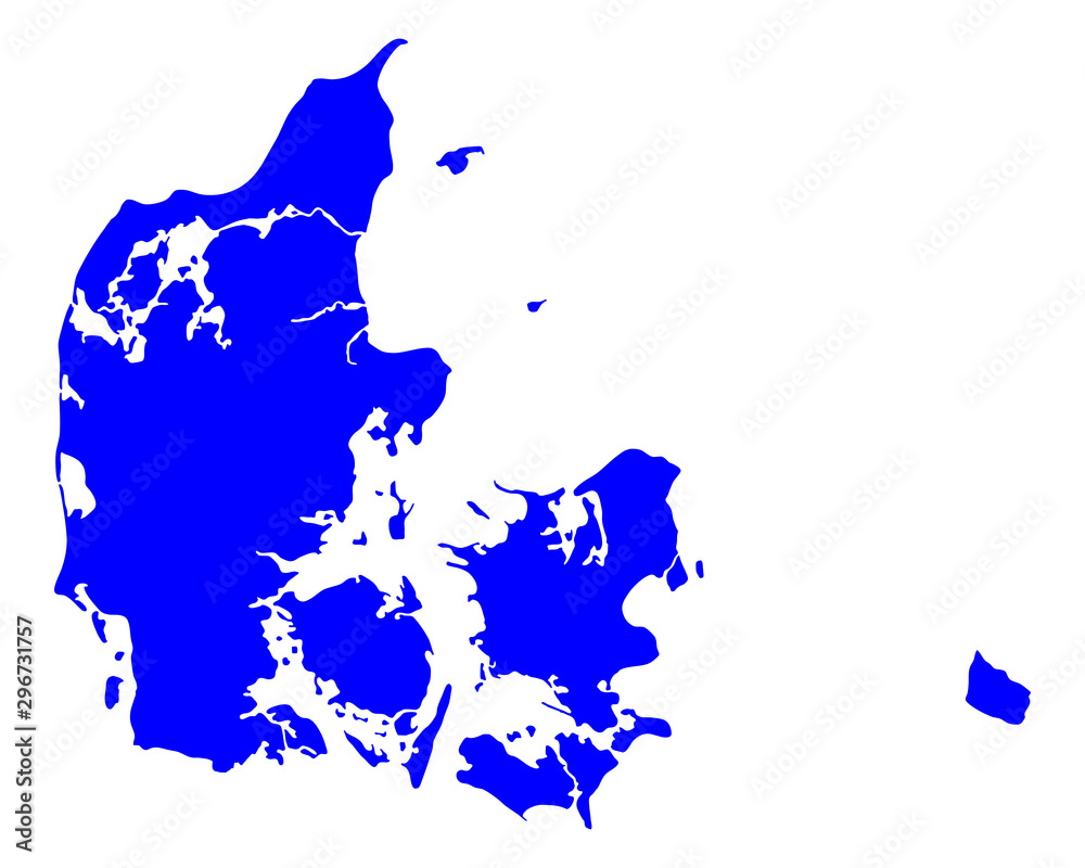 Fototapeta premium Karte von Dänemark