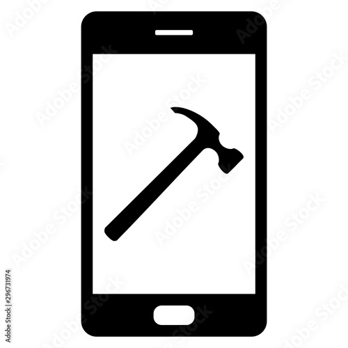 Hammer und Smartphone