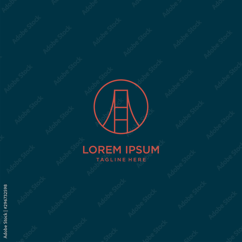 Simple bridge logo vector design template Simple bridge logo vector design template