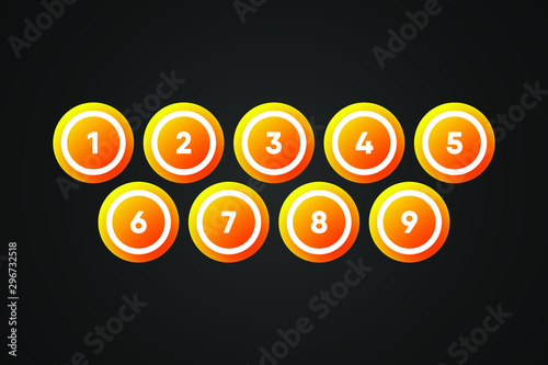 Orange Bingo Balls Vector Illustration