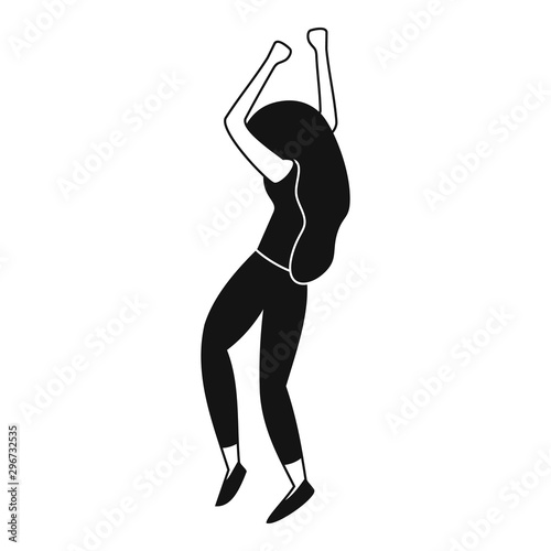 Dancing girl icon. Simple illustration of dancing girl vector icon for web design isolated on white background