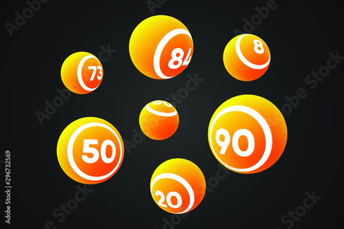 Orange Bingo Balls Vector Illustration