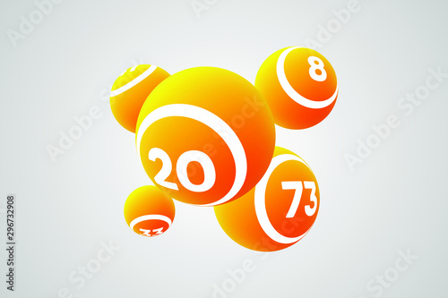 Orange Bingo Balls Vector Illustration