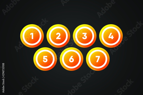 Orange Bingo Balls Vector Illustration