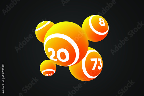 Orange Bingo Balls Vector Illustration