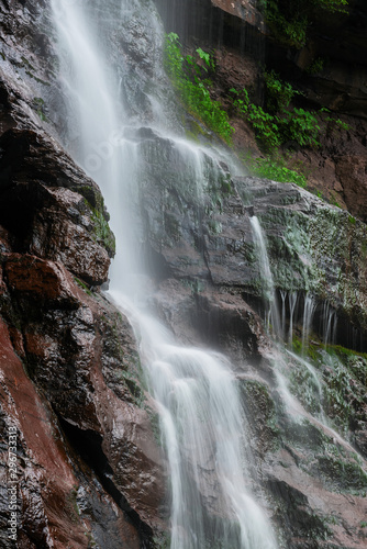 Beautiful waterfalls, Kaaterskill Falls in Catskill Mountains of New York. Long exposure.