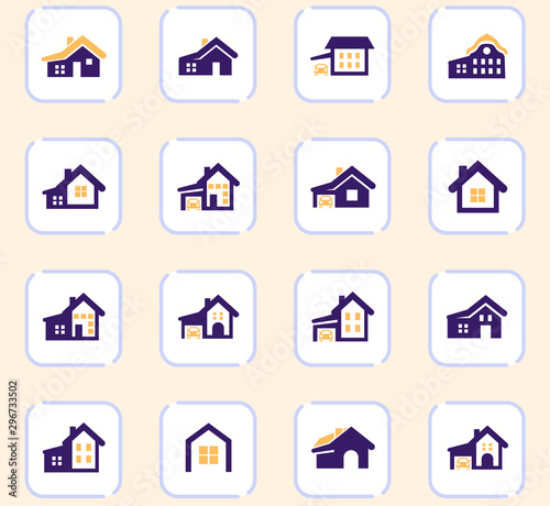 house type icon set