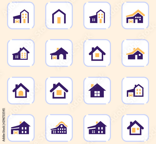 house type icon set