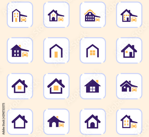 house type icon set