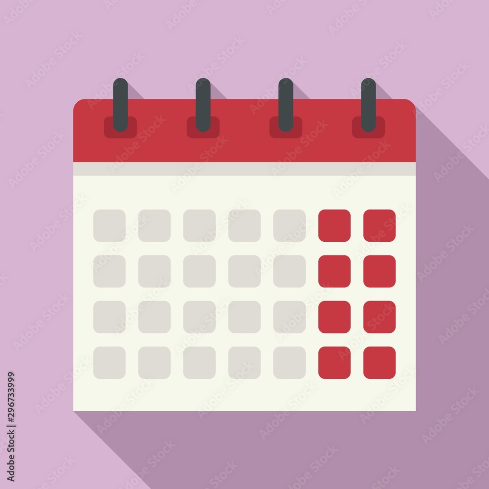 Office calendar icon. Flat illustration of office calendar vector icon for web design