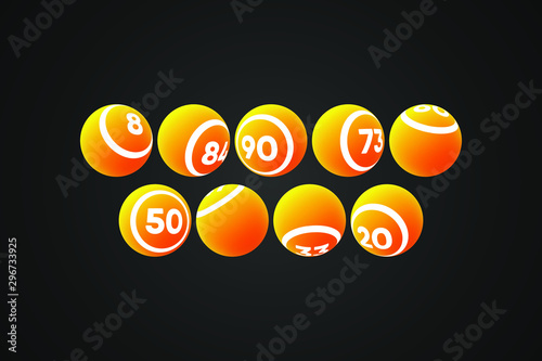 Orange Bingo Balls Vector Illustration