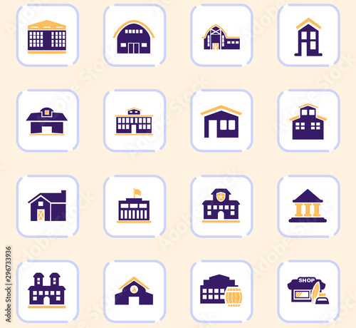 Infrastucture of the city icons set