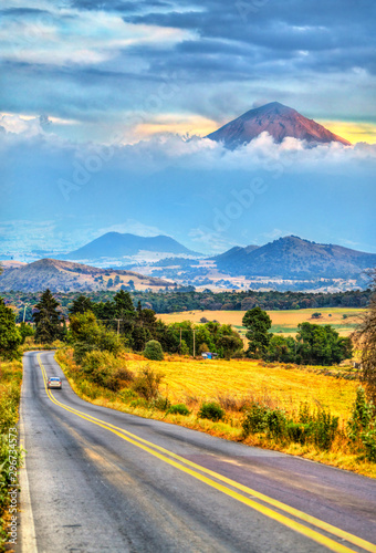 Road towards Popocatepetl Volcano in Mexico photo