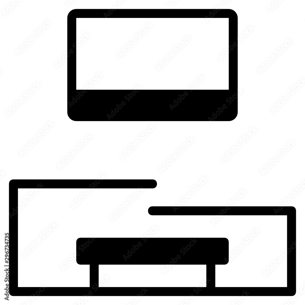 Led TV Interior decoration modern style vector icon Led TV Interior decoration modern style vector icon