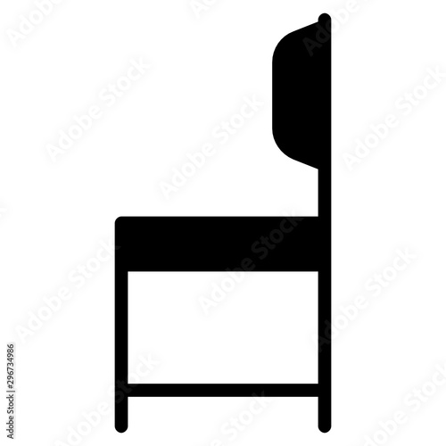 Simple Room Furniture concept, Wooden Stool Type Chair Vector Icon photo