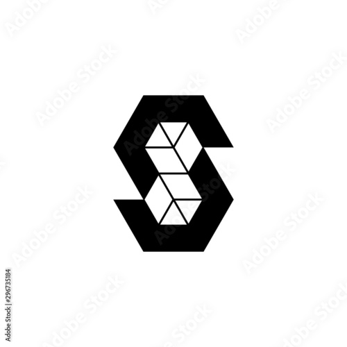 Letter SS Monogram, Geometric S Logo, S8 monogram, template .vector