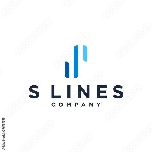 Letter S with Lines Logo, Three Line Company Logo, Modern and Simple Logo Creative