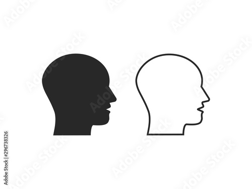 Head, talk, speaking icon. Vector illustration, flat design. photo