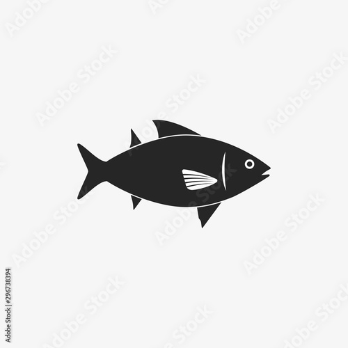 Fish  food  sea icon. Vector illustration  flat design.