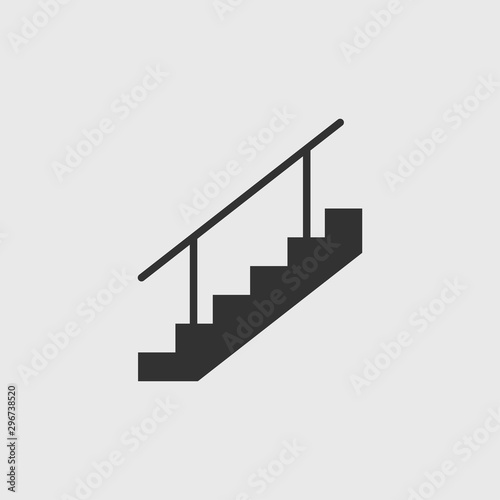 Stairs, stairwell, up icon. Vector illustration, flat design.