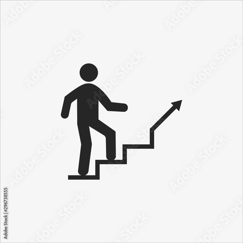 Stairs, Career ladder icon. Vector illustration, flat design.
