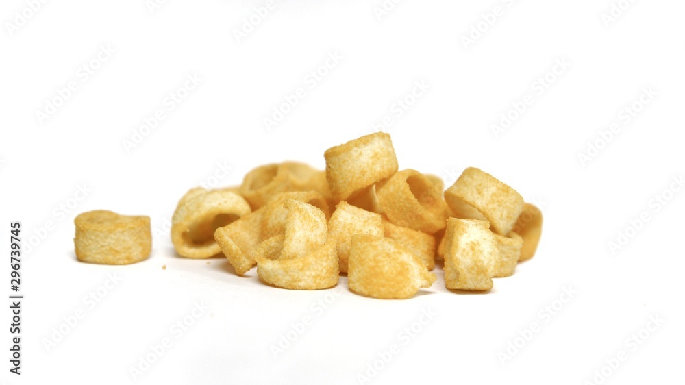 Fototapeta premium Cheese rings isolated on white background
