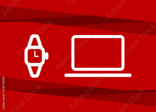 Devices Icons Tech Symbols Simple Style Vector Illustration