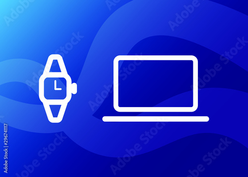 Devices Icons Tech Symbols Simple Style Vector Illustration