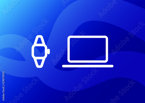 Devices Icons Tech Symbols Simple Style Vector Illustration