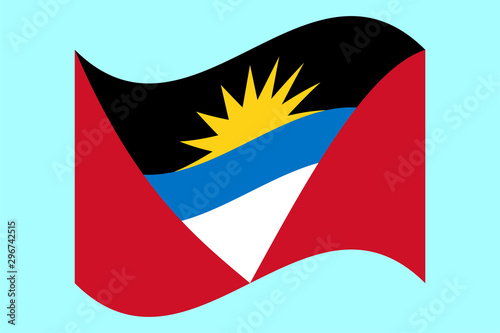 Wave Antigua and Barbuda flag Vector