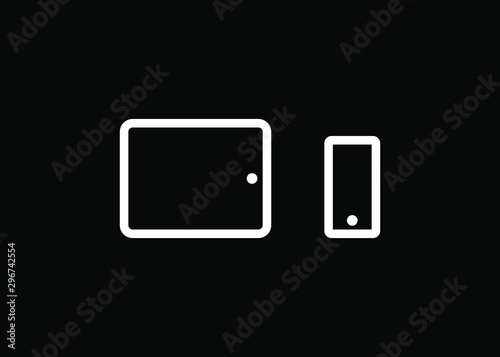 Devices Icons Tech Symbols Simple Style Vector Illustration
