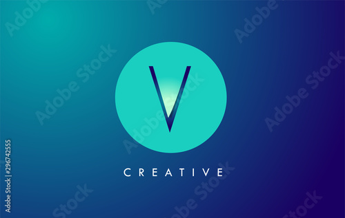 V Letter Logo Icon Design With Paper Cut Creative Look Vector Illustration