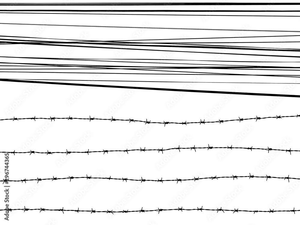 barbed wire of fence on white background barbed wire of fence on white background