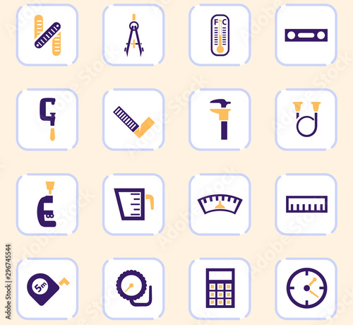 Measuring tools icon set