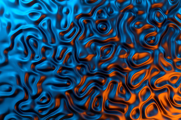 Abstract wavy liquid texture patterns 3D rendering